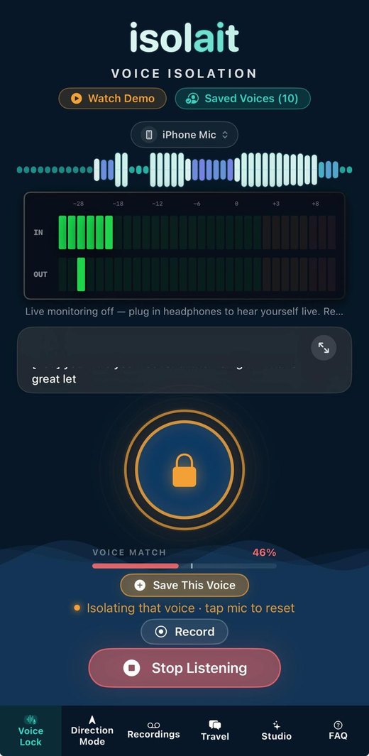 Isolait Voice Lock screen